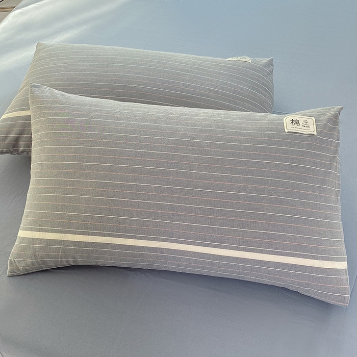 91家纺网 家纺一手货源 找家纺 云家2023无印风色织全棉纯棉水洗棉系列四件套纯色格子 光阴灰