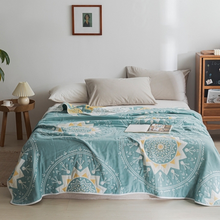 91家纺网 家纺一手货源 找家纺 （总）朴尔 2023年抽象风格六层纱布毛巾被系列-朴尔经典款常年备货