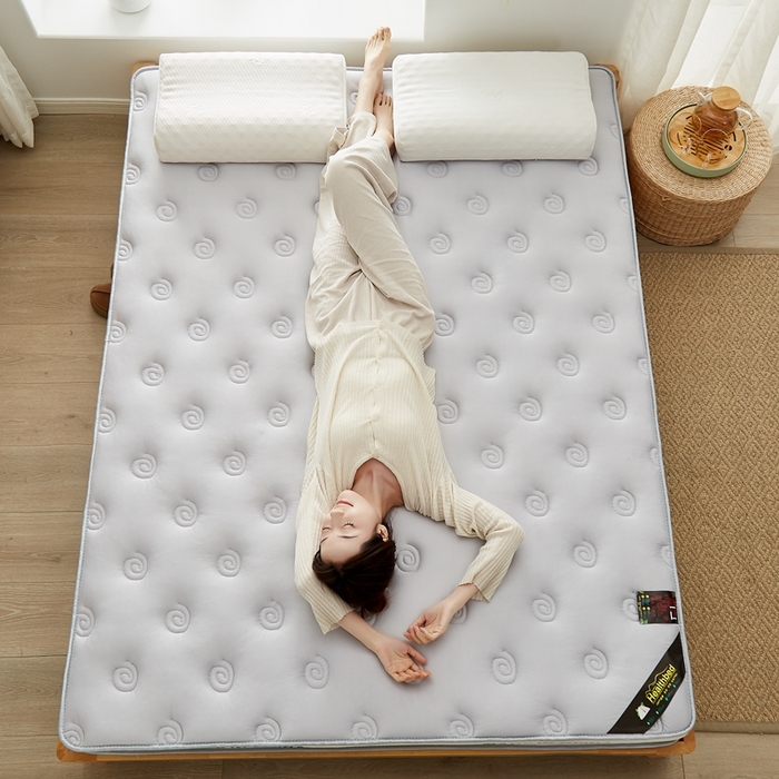 91家纺网 家纺一手货源 找家纺 2024新款蜗牛乳胶抗压棉新款床垫 乳胶抗压棉立体蜗牛浅灰