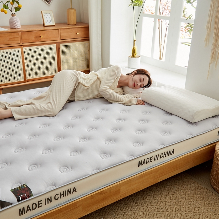 91家纺网 家纺一手货源 找家纺 2024新款蜗牛乳胶抗压棉新款床垫 乳胶抗压棉立体蜗牛浅灰