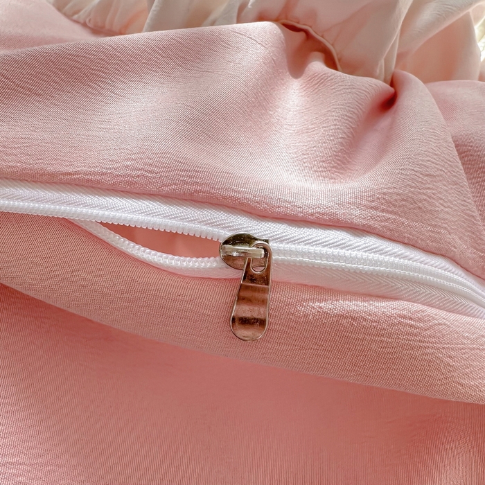 91家纺网 家纺一手货源 找家纺 言熙居 2024新款直播韩版花边水洗棉麻三件四件套小清新-白玉