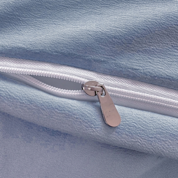 91家纺网 家纺一手货源 找家纺 言熙居 2024新款直播韩版花边水洗棉麻三件四件套小清新-蓝