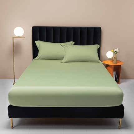 91家纺网 家纺一手货源 找家纺 秀色家纺 2025新款A类50支贡缎双股长绒棉单品床笠奶茶米