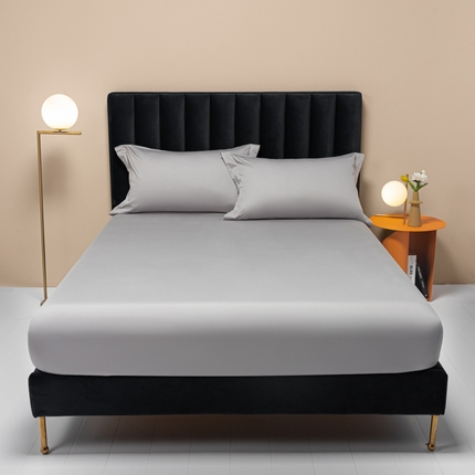 91家纺网 家纺一手货源 找家纺 秀色家纺 2025新款A类50支贡缎双股长绒棉单品床笠奶茶米