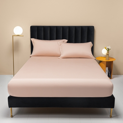 91家纺网 家纺一手货源 找家纺 秀色家纺 2025新款A类50支贡缎双股长绒棉单品床笠奶茶米