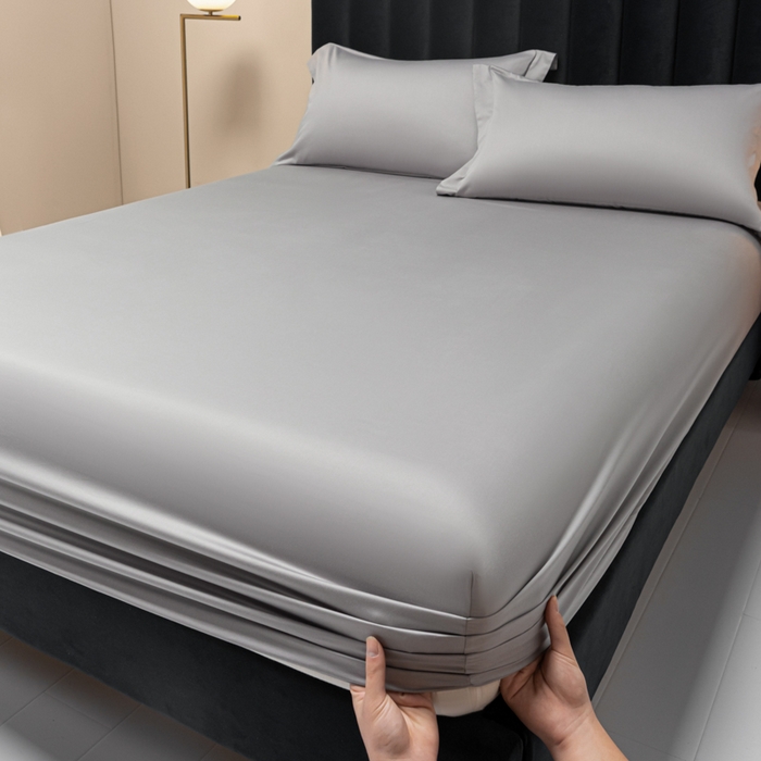 91家纺网 家纺一手货源 找家纺 （总）秀色家纺 2025新款A类50支贡缎双股长绒棉单品床笠