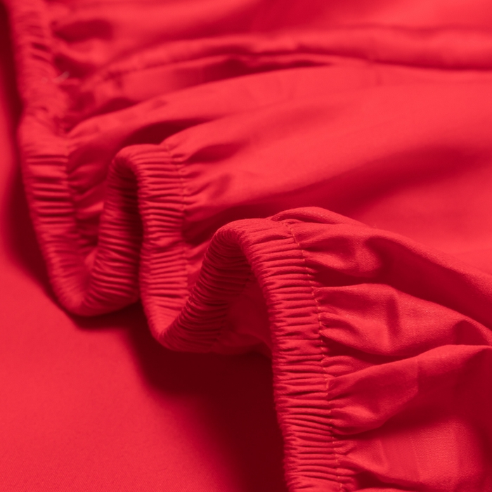 91家纺网 家纺一手货源 找家纺 秀色家纺 2025新款A类50支贡缎双股长绒棉单品床笠海棠红