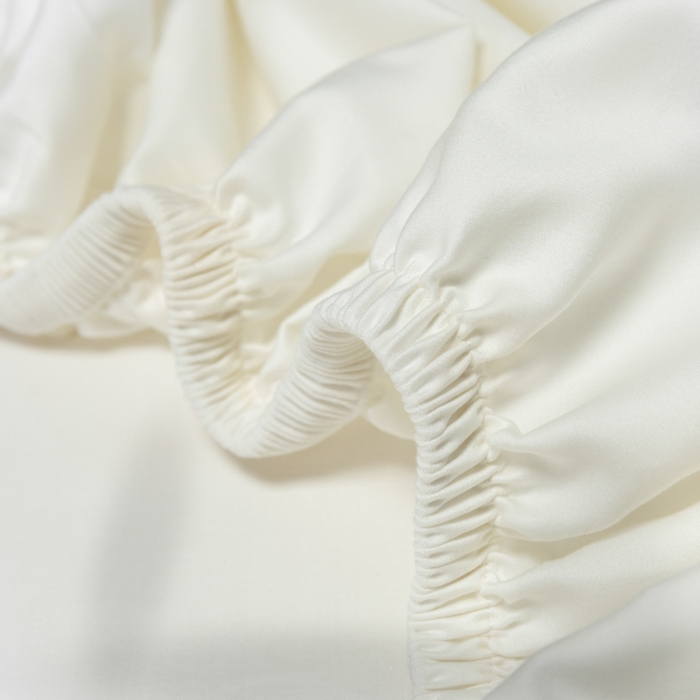 91家纺网 家纺一手货源 找家纺 秀色家纺 2025新款A类50支贡缎双股长绒棉单品床笠皓月白