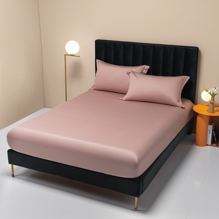 91家纺网 家纺一手货源 找家纺 秀色家纺 2025新款A类50支贡缎双股长绒棉单品床笠琳蕴储