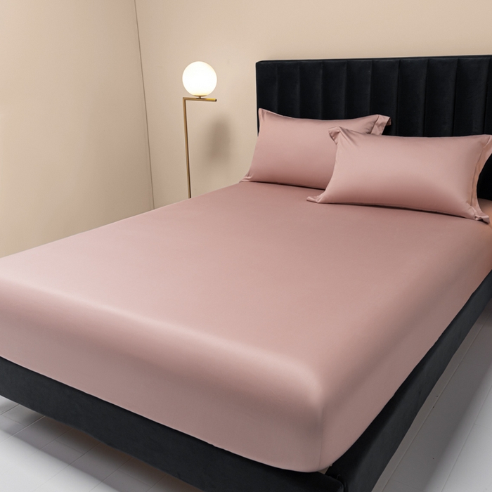 91家纺网 家纺一手货源 找家纺 秀色家纺 2025新款A类50支贡缎双股长绒棉单品床笠琳蕴储