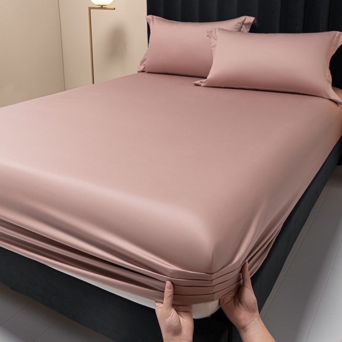 91家纺网 家纺一手货源 找家纺 秀色家纺 2025新款A类50支贡缎双股长绒棉单品床笠琳蕴储