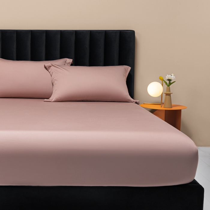 91家纺网 家纺一手货源 找家纺 秀色家纺 2025新款A类50支贡缎双股长绒棉单品床笠琳蕴储