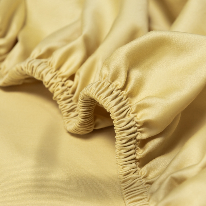 91家纺网 家纺一手货源 找家纺 秀色家纺 2025新款A类50支贡缎双股长绒棉单品床笠奶茶米