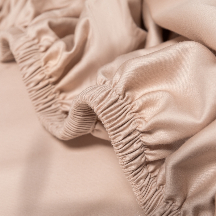 91家纺网 家纺一手货源 找家纺 秀色家纺 2025新款A类50支贡缎双股长绒棉单品床笠玉颜粉