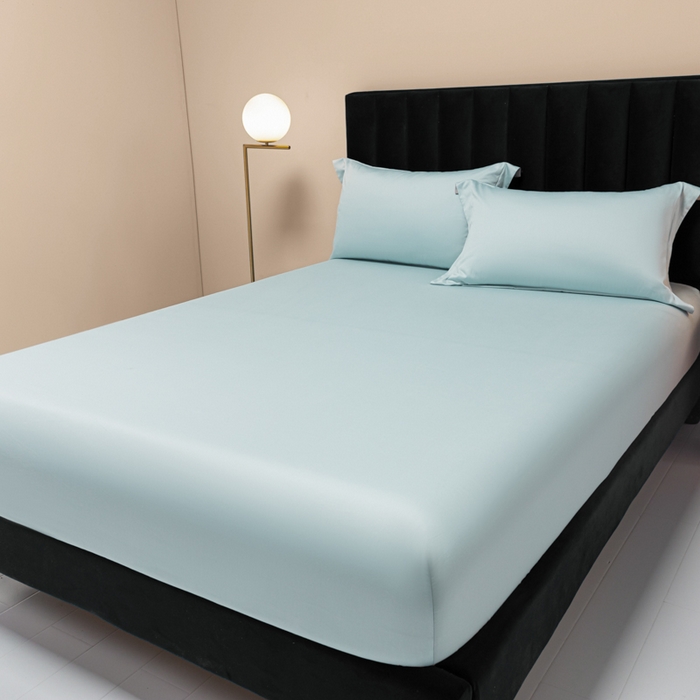 91家纺网 家纺一手货源 找家纺 秀色家纺 2025新款A类50支贡缎双股长绒棉单品床笠郁兰