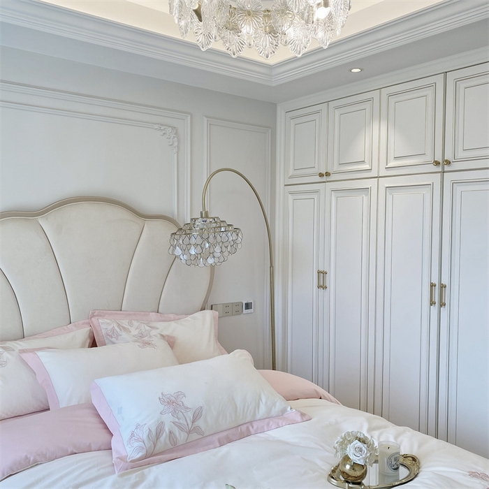 91家纺网 家纺一手货源 找家纺 安妮 2023新款四件套百合花系列 粉