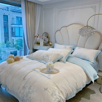 安妮 2023新款四件套百合花系列 蓝