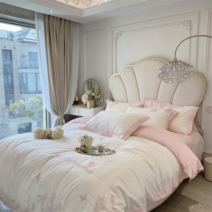 安妮 2023新款四件套百合花系列 粉