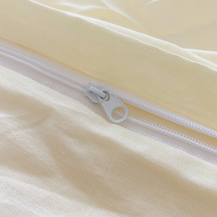 91家纺网 家纺一手货源 找家纺 寐居 2023新款全棉水洗棉双拼色纯色单被套 ins风-奶油黄