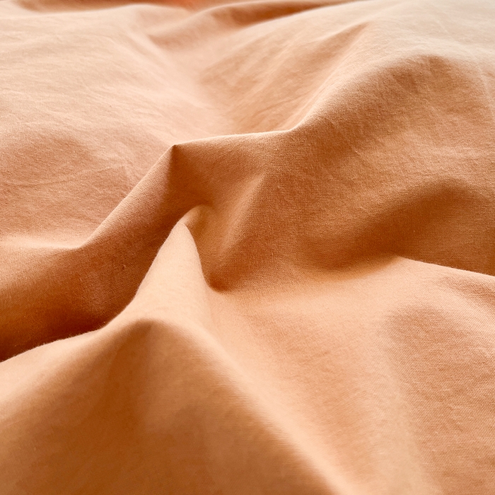 91家纺网 家纺一手货源 找家纺 寐居 2023新款全棉水洗棉双拼色纯色单被套 焦糖+卡其