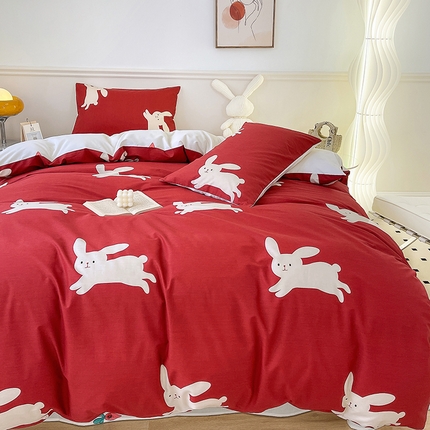 2023新款全棉13374印花四件套（红运兔子）