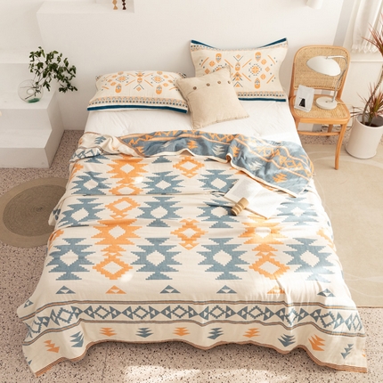 朴尔 2023年波西米亚风全棉四层纱布毛巾被 麦丽莎