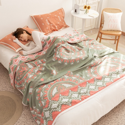 朴尔 2023年波西米亚风全棉四层纱布毛巾被 美丽神话