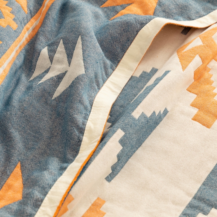 91家纺网 家纺一手货源 找家纺 朴尔 2023年波西米亚风全棉四层纱布毛巾被 麦丽莎