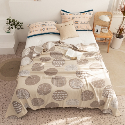 91家纺网 家纺一手货源 找家纺 （总）朴尔 2023年波西米亚风全棉四层纱布毛巾被