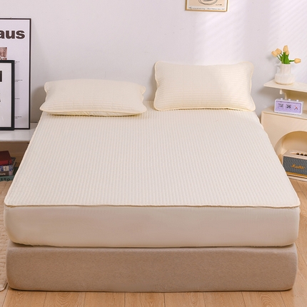 寐居  2023年新款全棉夹棉床笠 优雅-白