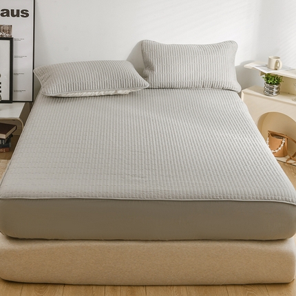 91家纺网 家纺一手货源 找家纺 寐居  2023年新款全棉夹棉床笠 低调-灰