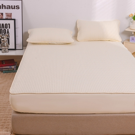 91家纺网 家纺一手货源 找家纺 寐居  2023年新款全棉夹棉床笠 优雅-白