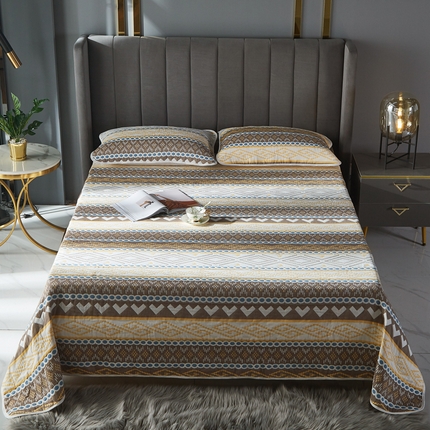 91家纺网 家纺一手货源 找家纺 朴尔 2023新款全棉六层纱布凉席床单床盖 复古美风