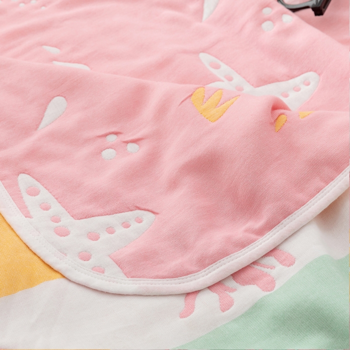 91家纺网 家纺一手货源 找家纺 （总）朴尔 2023新款卡漫风格全棉六层纱毛巾被