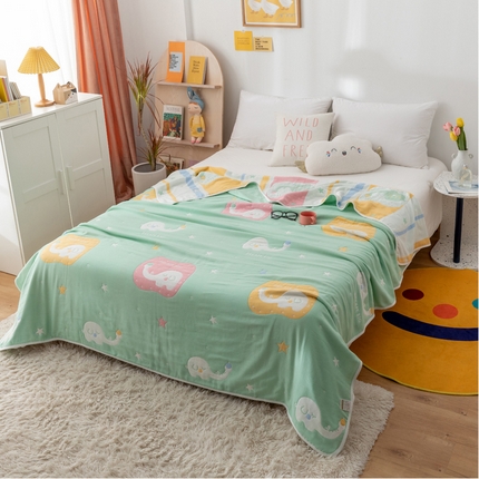 91家纺网 家纺一手货源 找家纺 （总）朴尔 2023新款卡漫风格全棉六层纱毛巾被