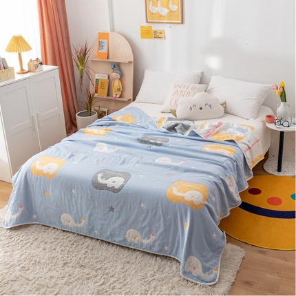 91家纺网 家纺一手货源 找家纺 （总）朴尔 2023新款卡漫风格全棉六层纱毛巾被