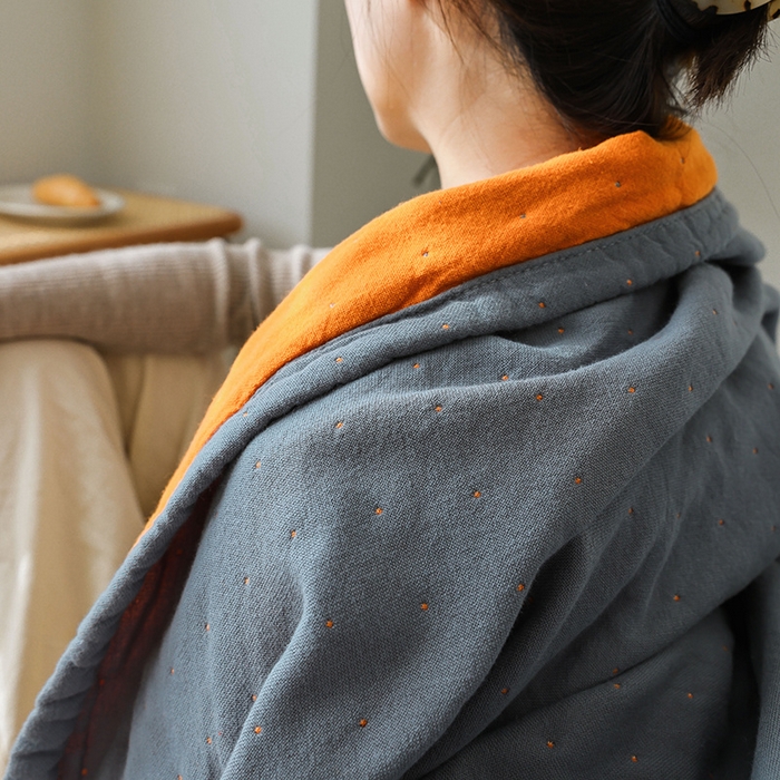 91家纺网 家纺一手货源 找家纺 雯雨家纺 2023新款全棉拼色纱布毛巾被 刺绣-兰