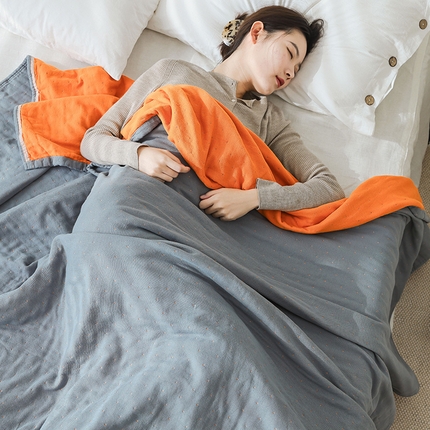 91家纺网 家纺一手货源 找家纺 （总）雯雨家纺 2023新款全棉拼色纱布毛巾被