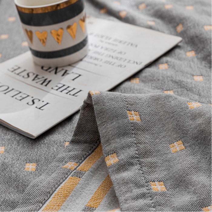 91家纺网 家纺一手货源 找家纺 朴尔 2023新款主推三层水洗棉纱布毛巾被 冬空-深蓝