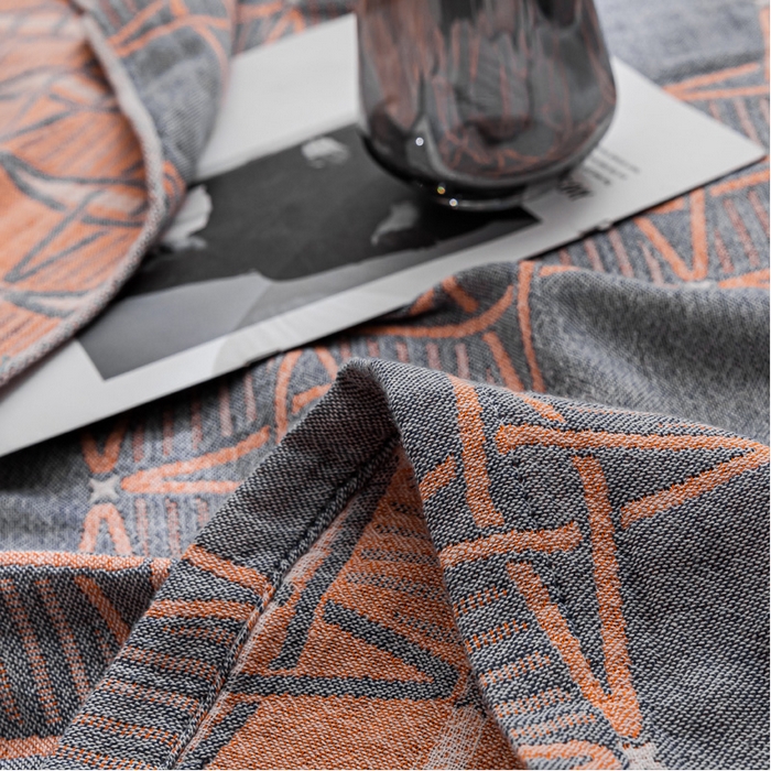 91家纺网 家纺一手货源 找家纺 朴尔 2023新款主推三层水洗棉纱布毛巾被 三体秘境-灰橘