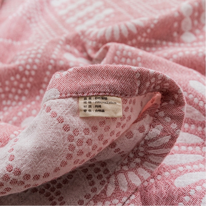 91家纺网 家纺一手货源 找家纺 朴尔 2023新款主推三层水洗棉纱布毛巾被 星辰大海-粉