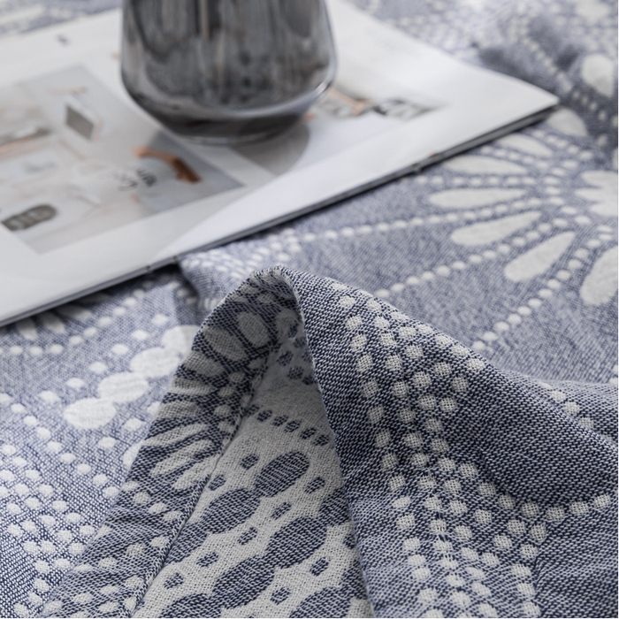 91家纺网 家纺一手货源 找家纺 朴尔 2023新款主推三层水洗棉纱布毛巾被 星辰大海-深蓝