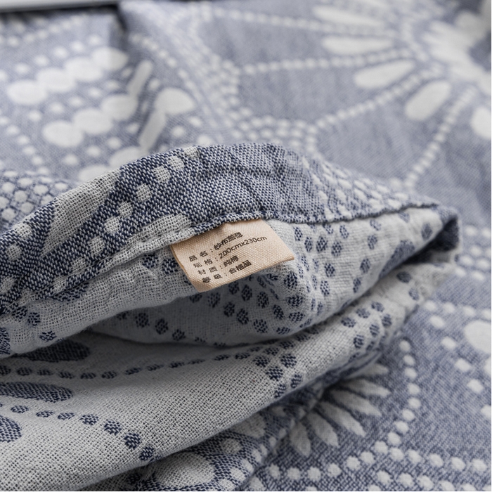 91家纺网 家纺一手货源 找家纺 朴尔 2023新款主推三层水洗棉纱布毛巾被 星辰大海-深蓝