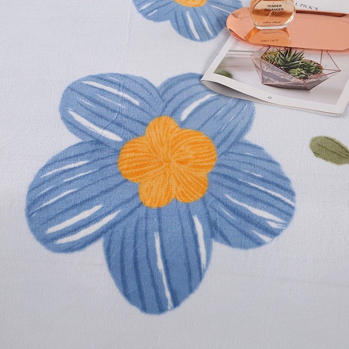 91家纺网 家纺一手货源 找家纺 爱上家居 2023新款温暖亲肤加厚牛奶绒四件套 花恋-蓝