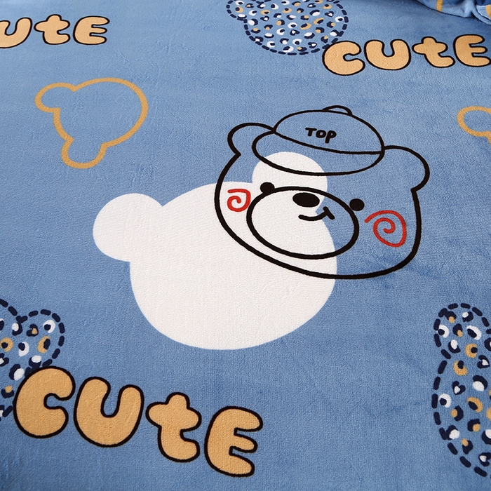 91家纺网 家纺一手货源 找家纺 爱上家居 2023新款温暖亲肤加厚牛奶绒四件套 欢乐萌熊