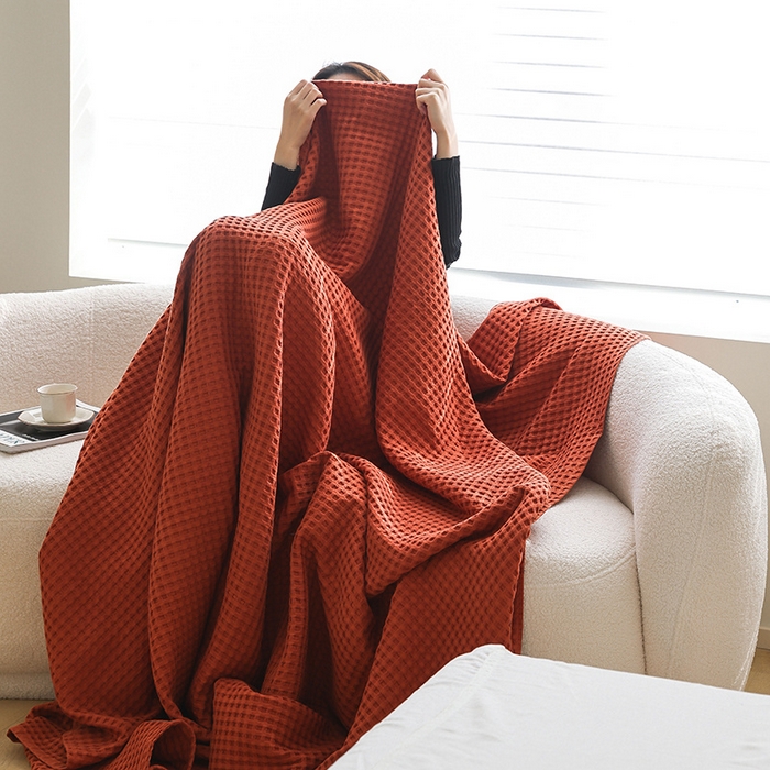 91家纺网 家纺一手货源 找家纺 （总）雯雨家纺 2023新款华夫格纱布纯棉毛巾被