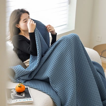 91家纺网 家纺一手货源 找家纺 （总）雯雨家纺 2023新款华夫格纱布纯棉毛巾被