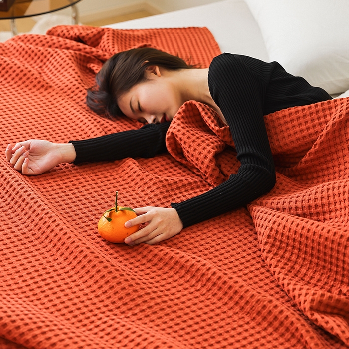 91家纺网 家纺一手货源 找家纺 （总）雯雨家纺 2023新款华夫格纱布纯棉毛巾被