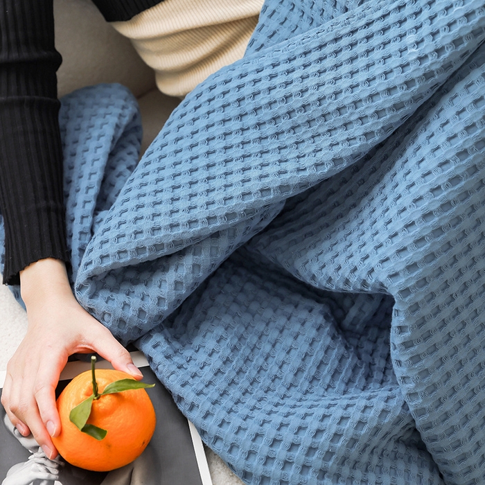 91家纺网 家纺一手货源 找家纺 雯雨家纺 2023新款华夫格纱布纯棉毛巾被 华夫格-兰