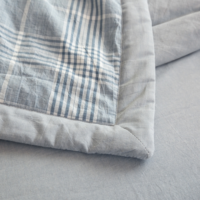 91家纺网 家纺一手货源 找家纺 鸣升新疆长绒棉全棉花色织水洗棉夏被四件套 柏林兰